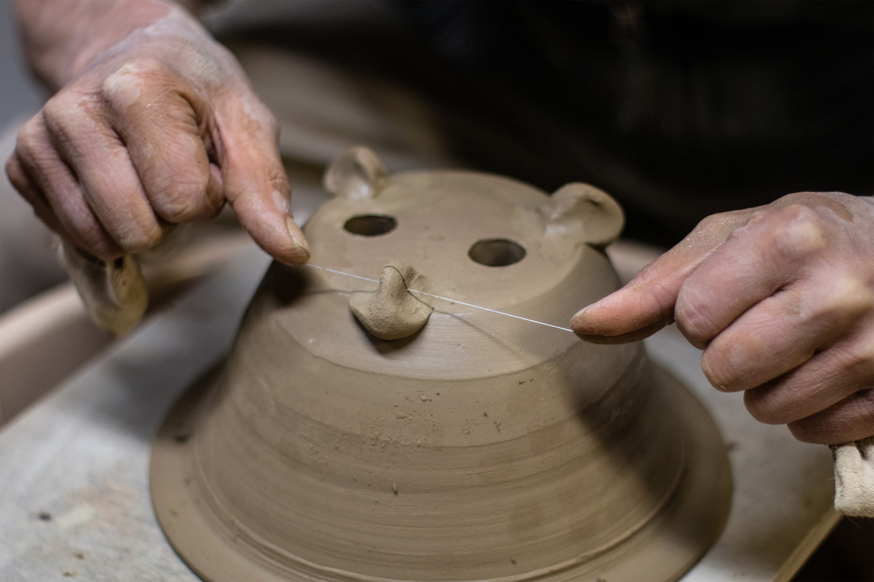 Handmade bonsai pot, 13 cm, Maker: Kakuzan